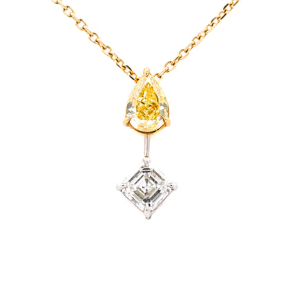 Fancy Intense Yellow Diamond Drop Pendant | GIA