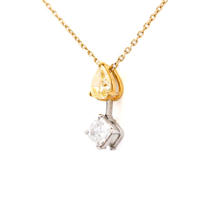 Fancy Intense Yellow Diamond Drop Pendant | GIA
