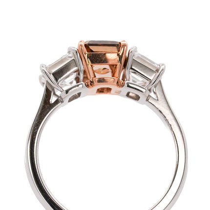 2.53ctw Fancy Dark Yellowish Brown Diamond Three-Stone Ring | GIA
