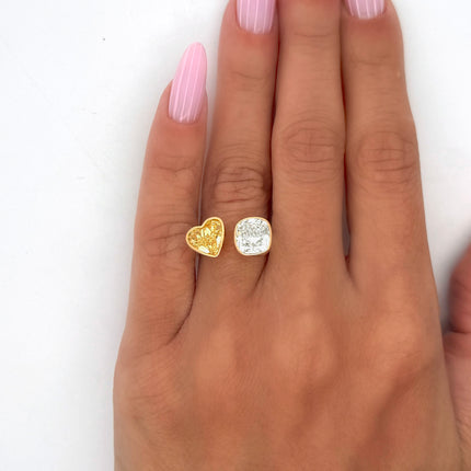3.63ctw Fancy Yellow Diamond Toi Et Moi 18K Gold Ring | GIA