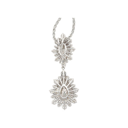 Marquise Pear Cut Fancy Gray Diamond Pink Diamond Halo Pendant Necklace-Time and Carat