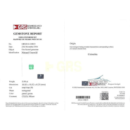 Matching Pair Colombian Emerald Cut Pastel Green Emerald Diamond Drop Earrings-Time and Carat