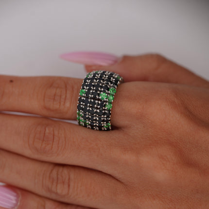 30 Carat Roberto Coin Sapphire and Tsavorite Ring, Earring Bracelet Set | GAL