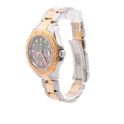 Rolex Yacht-Master 40 16623 Factory Black Mother of Pearl Dial 2 Tone Watch