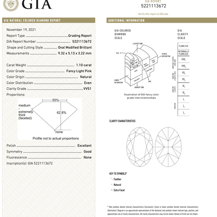 1.10ct Fancy Light Pink Oval Diamond East-West Pavé Ring | GIA