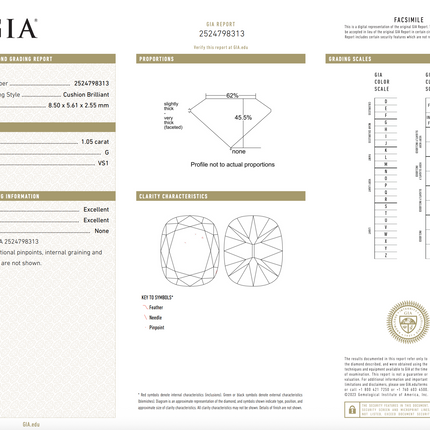 1.05ct Elongated Cushion Diamond G/VS2 Platinum Compass Curve Solitaire Ring | GIA