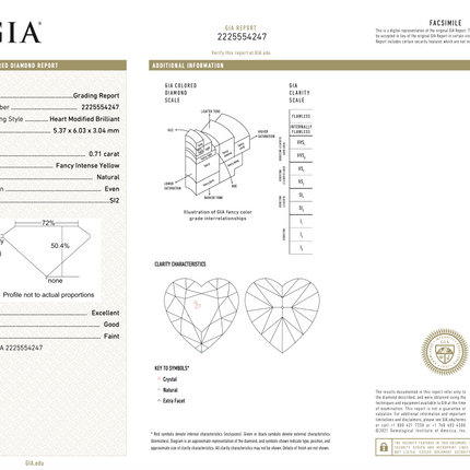 1.73 Carat Fancy Intense Yellow Heart & Cushion Diamond Toi et Moi Pendant | GIA