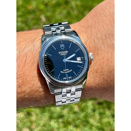 Tudor Glamour Date 55000 Black Dial 36mm Mens Watch w/ Box and Card-Time and Carat