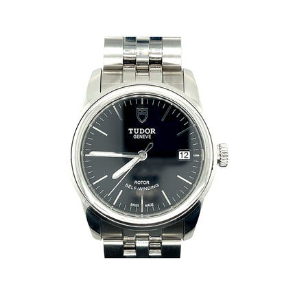 Tudor Glamour Date 55000 Black Dial 36mm Mens Watch w/ Box and Card-Time and Carat