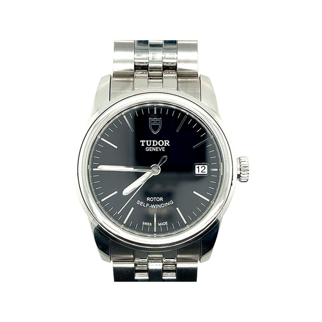 Tudor Glamour Date 55000 Black Dial 36mm Mens Watch w/ Box and Card-Time and Carat