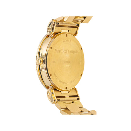 Van Cleef & Arpels 18K Gold 37MM Black Dial Automatic Watch in Gold Bracelet