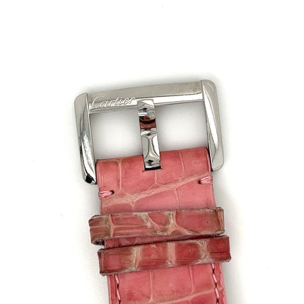 Vintage Cartier Divan 2612 Ladies Wrist Watch W/ Pink Leather Strap