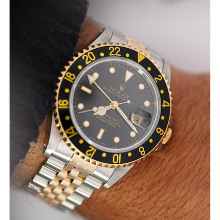 Vintage Rolex GMT II Two Tone Jubilee Ref 16713 Watch 40mm Full Set Box & Papers